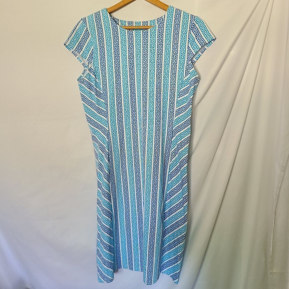 J. Mclaughlin Greek Key Scroll Catalina Cloth Dress sz‎ M